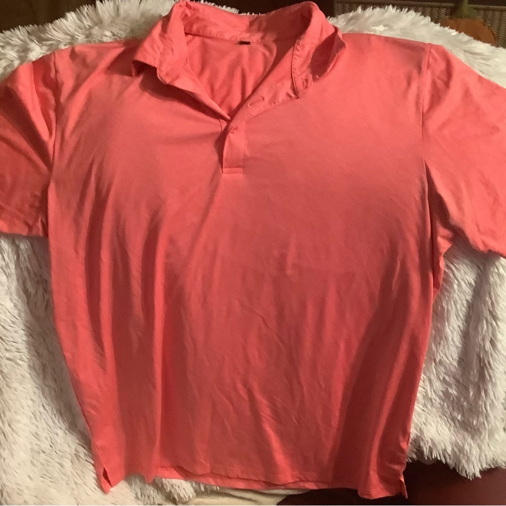 ladies polo collar salmon colored shirt xl